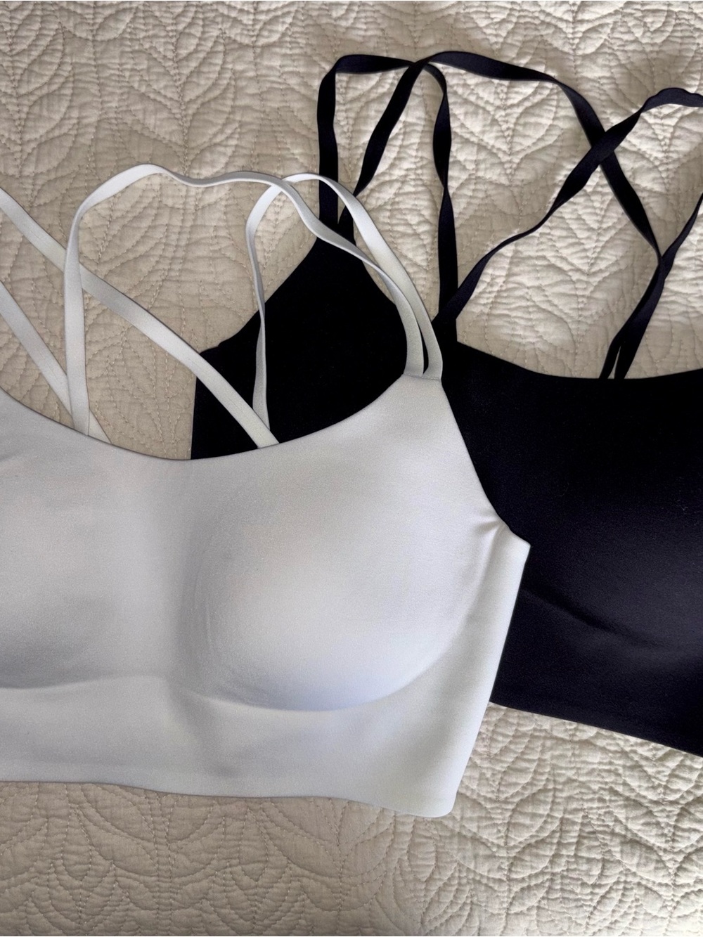 aerie Seamless Strappy Bralette Duo - White & Black